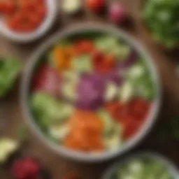 A colorful array of fresh vegetables arranged in a bowl