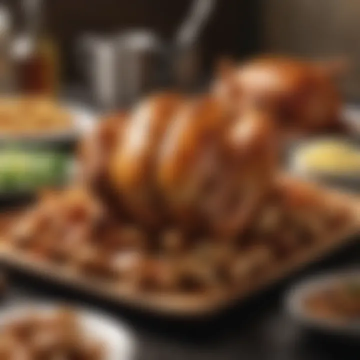 Various meal preparations featuring whole chicken dishes