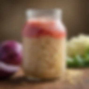 A jar of vibrant sauerkraut brimming with probiotics