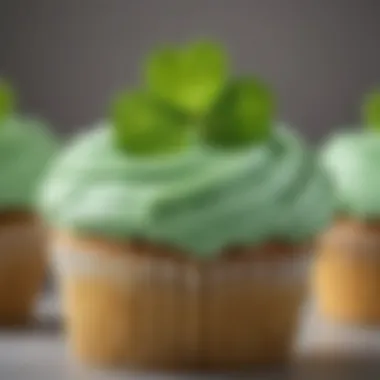 Rich Mint-Infused Cupcake Batter Close-up view of the rich texture of shamrock cupcake batter infused with mint flavor