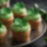 Elegant presentation of shamrock cupcakes adorned with green frosting and edible decorations