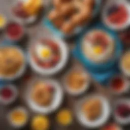 A colorful spread of breakfast dishes showcasing simplicity and flavor