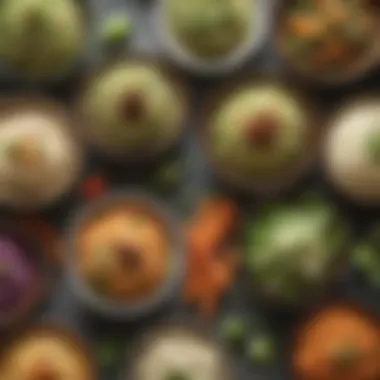 Diverse Dishes with Sprouts Vegan Mayo A vibrant spread showcasing various dishes accompanied by Sprouts Vegan Mayo