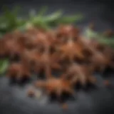 Star anise pods and their distinctive star shape