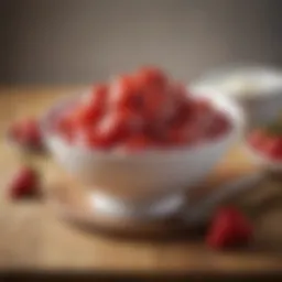 A vibrant bowl of homemade strawberry marmalade showcasing its rich color and texture