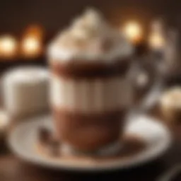 Rich hot chocolate with frothy milk on top