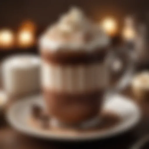 Rich hot chocolate with frothy milk on top