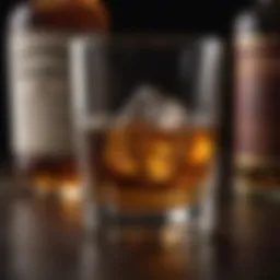 Elegant bourbon glass showcasing whiskey's rich color
