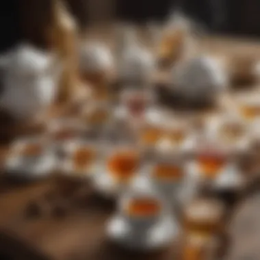 An assortment of brewed teas in exquisite teacups