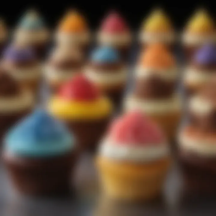 A colorful assortment of cupcakes highlighting unique flavor profiles.