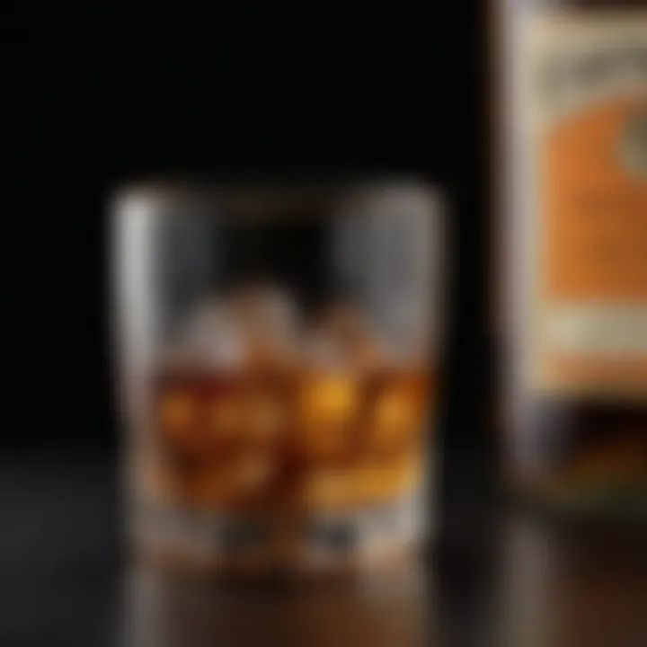 Close-up of a glass filled with extra añejo, showcasing its color and clarity