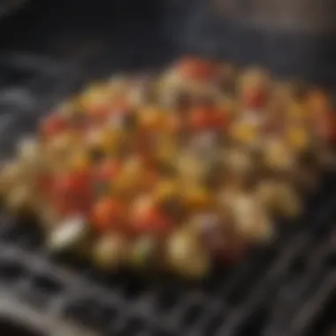 Delicious grilled vegetables on an indoor grill