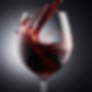 Close-up shot of a rich and vibrant medium-bodied red wine swirling in a glass