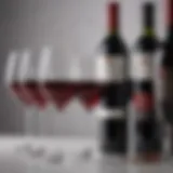 A beautifully arranged selection of medium-bodied red wines in elegant glasses