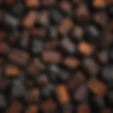 A vibrant display of mesquite charcoal pieces showcasing their unique texture and color.