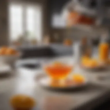 An elegant kitchen setting highlighting creative uses of orange extract in dishes.