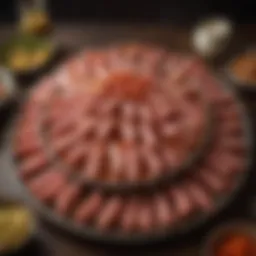 A beautifully arranged platter of pickled pig's feet showcasing vibrant colors and textures.