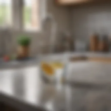 Filtered Water Clarity A glass of filtered water on a kitchen counter, emphasizing its clarity and purity.