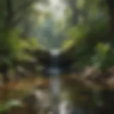 A pristine mountain spring surrounded by lush greenery, symbolizing natural hydration.
