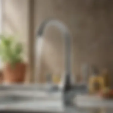 Everyday Tap Water Source A faucet with running tap water, showcasing the accessibility of everyday hydration.