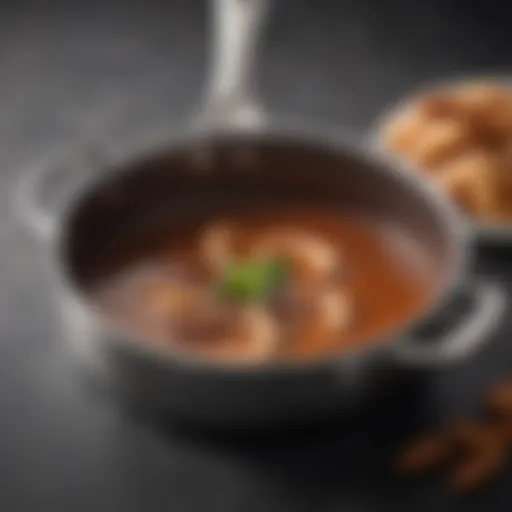 Close-up view of the Calphalon Premier Sauce Pan showcasing its sleek design and polished finish