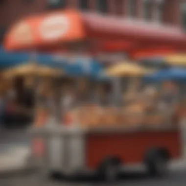 Street Vendor Delights A street vendor showcasing Chicago hot dogs