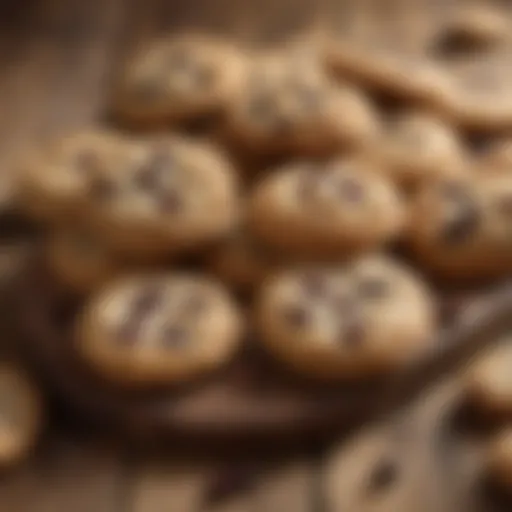 A variety of raisin cookies displayed on a rustic wooden table