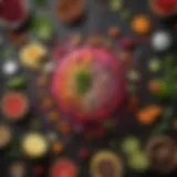 Colorful array of fresh ingredients for Cosmo Mix