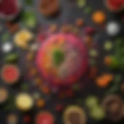 Colorful array of fresh ingredients for Cosmo Mix