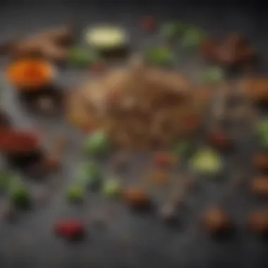 Close-up of flavorful herbs and spices used in Cosmo Mix