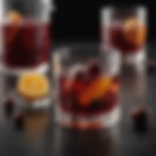 Elegant presentation of the dark cherry old fashioned cocktail