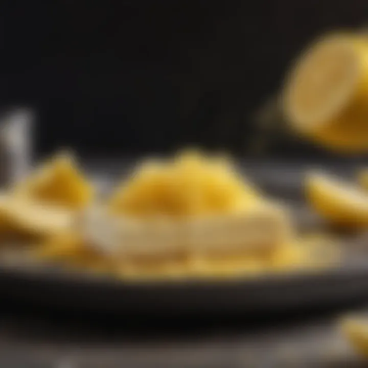A close-up of lemon zest being grated