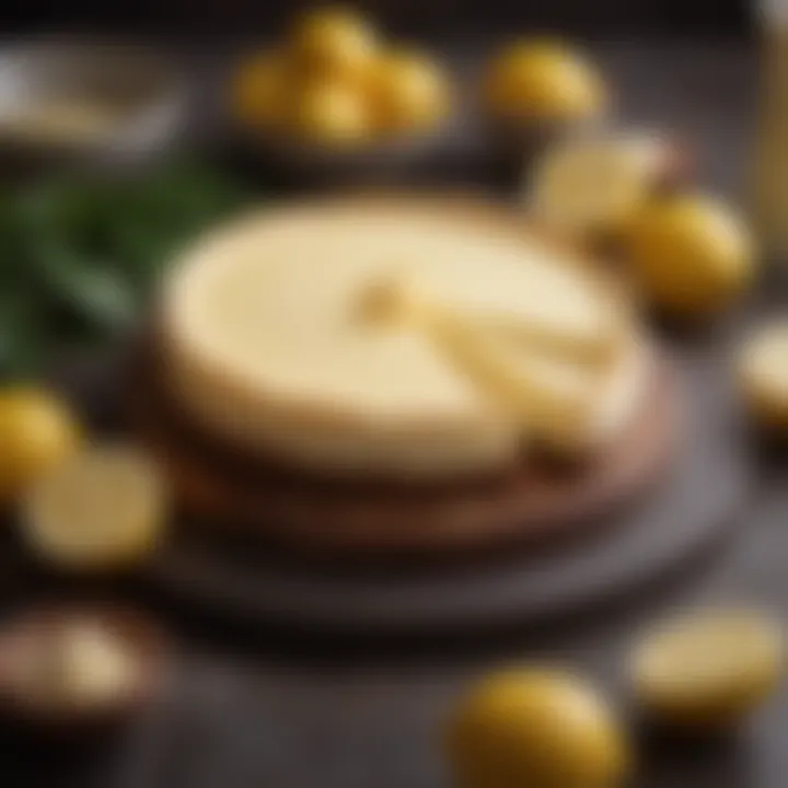Ingredients laid out for making lemon cheesecake