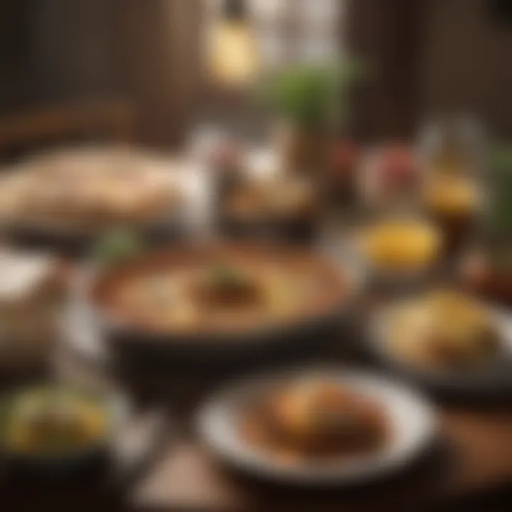 A cozy dining setting with Mexican casserole as the centerpiece
