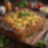 A vibrant Mexican casserole topped with fresh cilantro and cheese