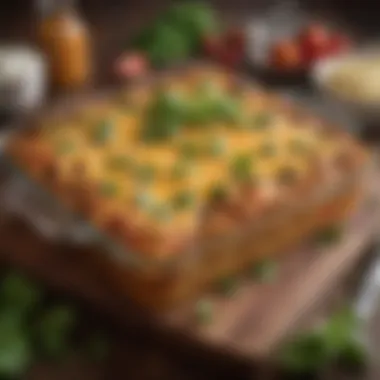 Vibrant Mexican Casserole A vibrant Mexican casserole topped with fresh cilantro and cheese