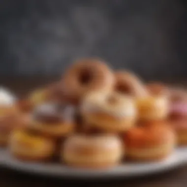 A selection of vegan and gluten-free donuts arranged beautifully on a platter.