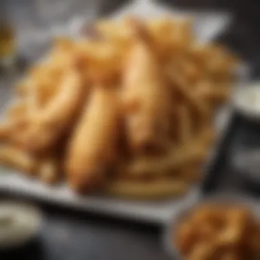 An assortment of fish and chips variations from different regions of the UK