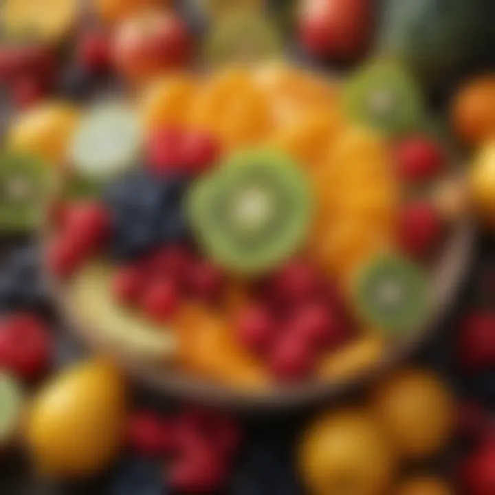 Close-up of a fruit bowl filled with various fruits