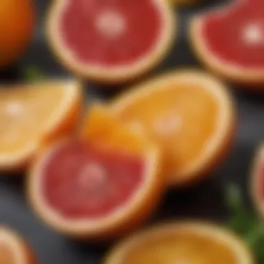 Freshly sliced fruit showcasing its juicy interior