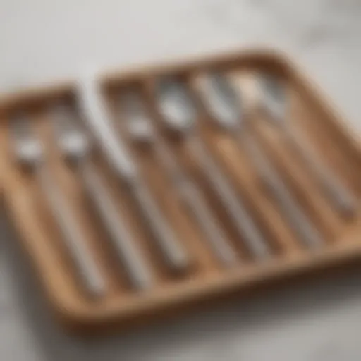 Elegant flatware organization showcasing various utensils