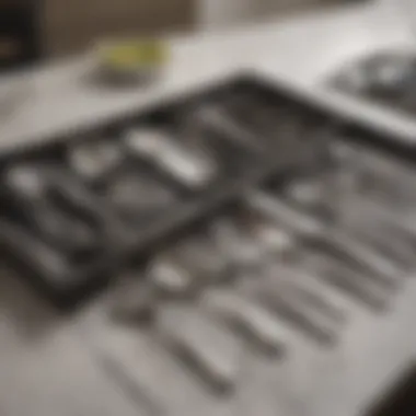 Well-organized flatware setup enhancing kitchen aesthetics