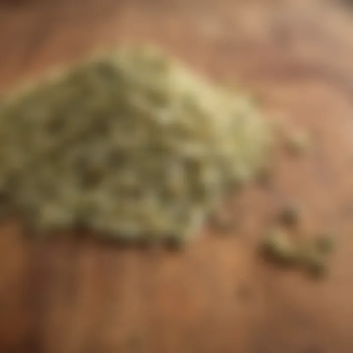 A close-up view of fennel seeds against a wooden background