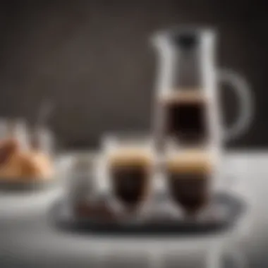 K Duo Carafe with freshly brewed coffee and elegant cups