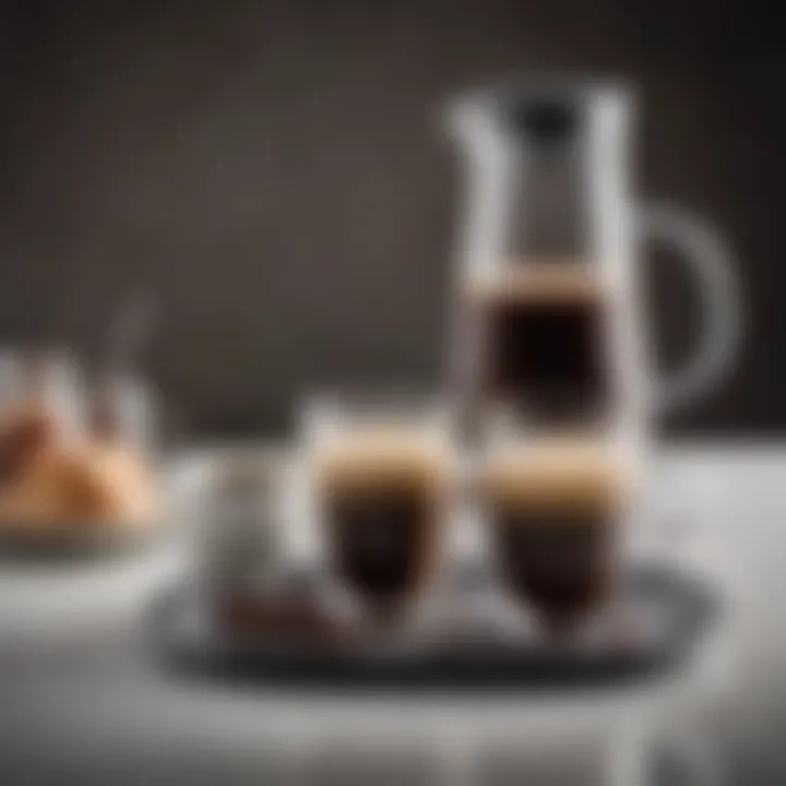 K Duo Carafe with freshly brewed coffee and elegant cups