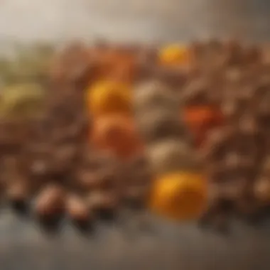 Essential Spices for Flavorful Boudin A vibrant spread of spices used in boudin preparation