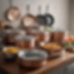 Elegant assortment of Martha Stewart cookware showcasing design and quality.
