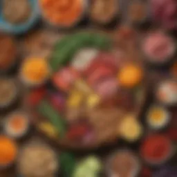 Illustration of a vibrant assortment of paleo-friendly ingredients