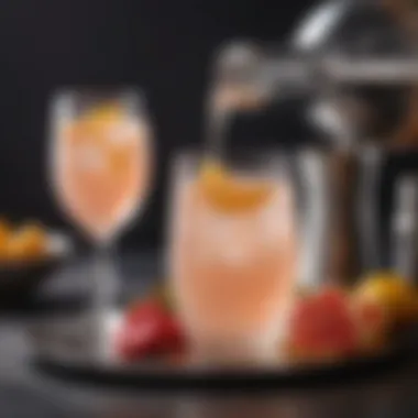 Elegant presentation of Paloma drink with decorative glassware