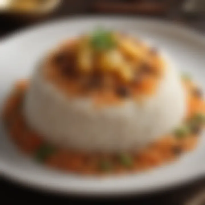 A delightful rice dish garnished with spices and served in an elegant plate